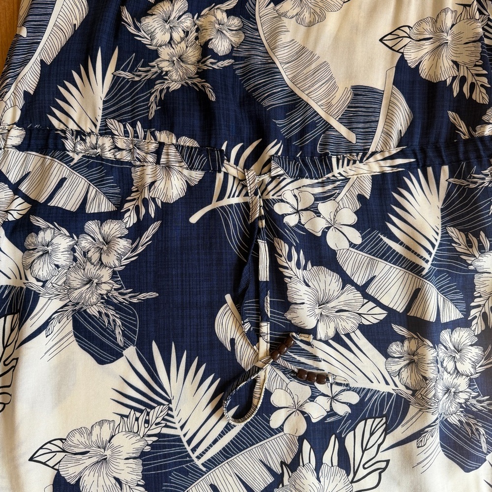NWT Palmwave Hawaii Women’s Sleeveless Blue & White Floral Aloha Dress Size M - Picture 7 of 11